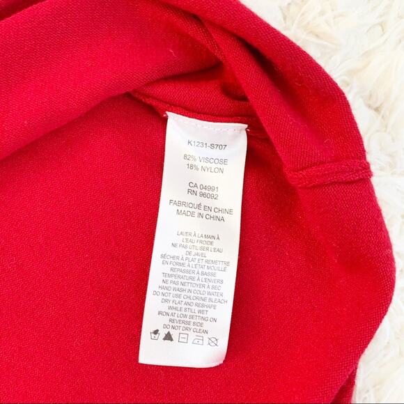 HILARY RADLEY for KATHERINE BARCLAY Red Sweater Short Dress Medium - Picture 8 of 11